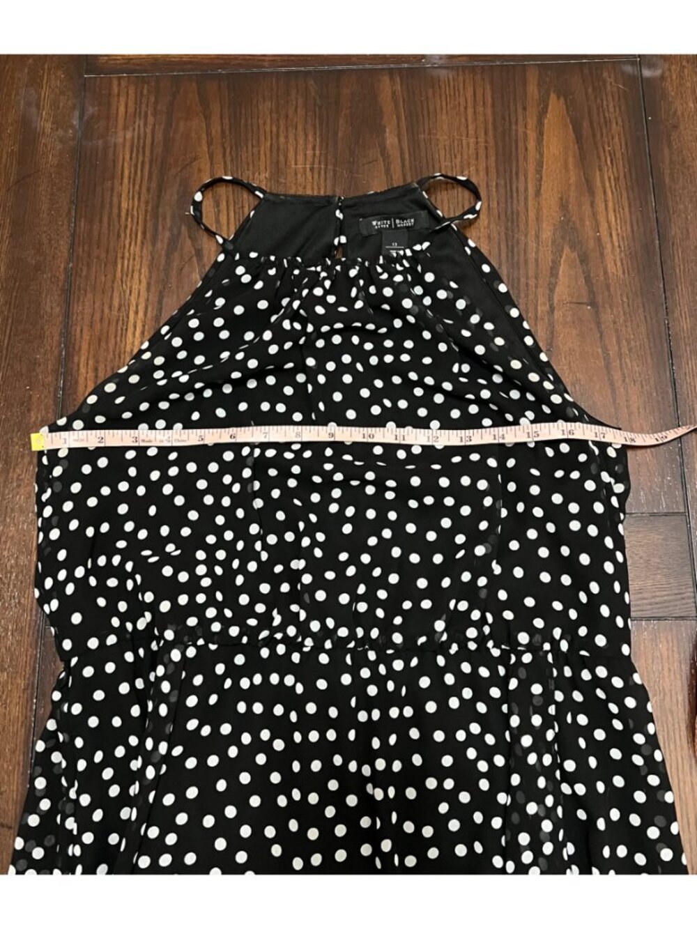 White House Black Market Black White Polka-dots Halter Sleeveless High Low 12 - Picture 4 of 14